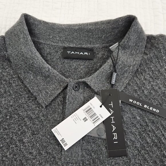 Tahari Wool Blend Sweater Men's Medium Grey Long Sleeve Pullover NWT MSRP $70 - Picture 6 of 16